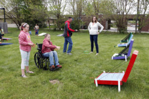 playing games at the annual picnic